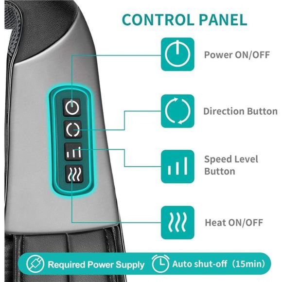 Neck and Back Massager with Soothing Heat, Electric Deep Tissue 3D Kneading - Picture 2 of 6